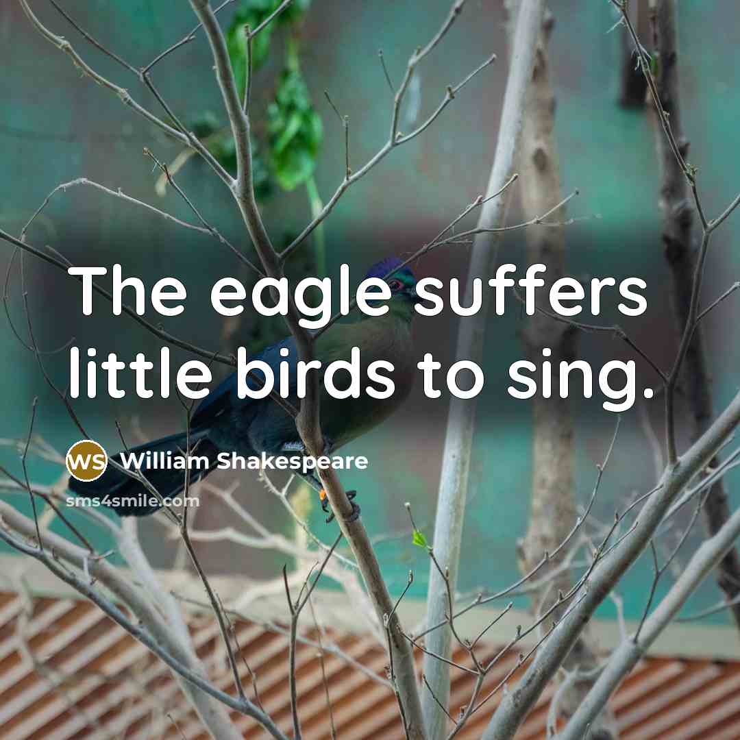 “The eagle suffers little birds to sing.…” quote by William Shakespeare