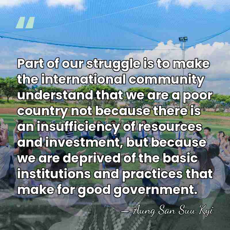 Part of our struggle is to make the international community understand that&hellip; - Aung San Suu Kyi