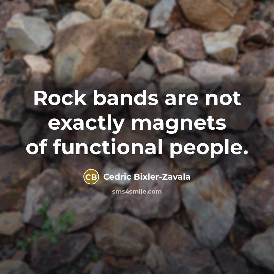“Rock bands are not exactly magnets of functional people.…” quote by Cedric Bixler-Zavala