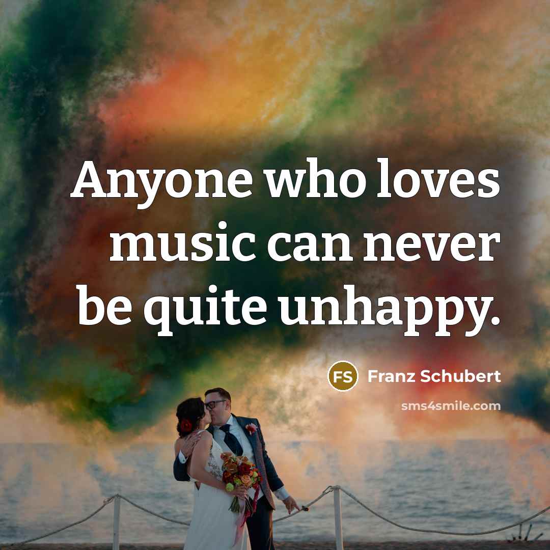 “Anyone who loves music can never be quite unhappy.…” quote by Franz Schubert