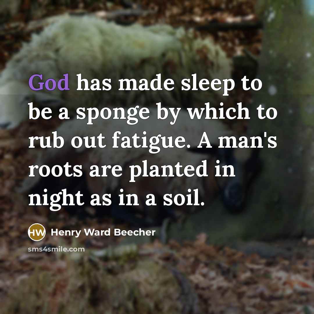 “God has made sleep to be a sponge by which…” quote by Henry Ward Beecher
