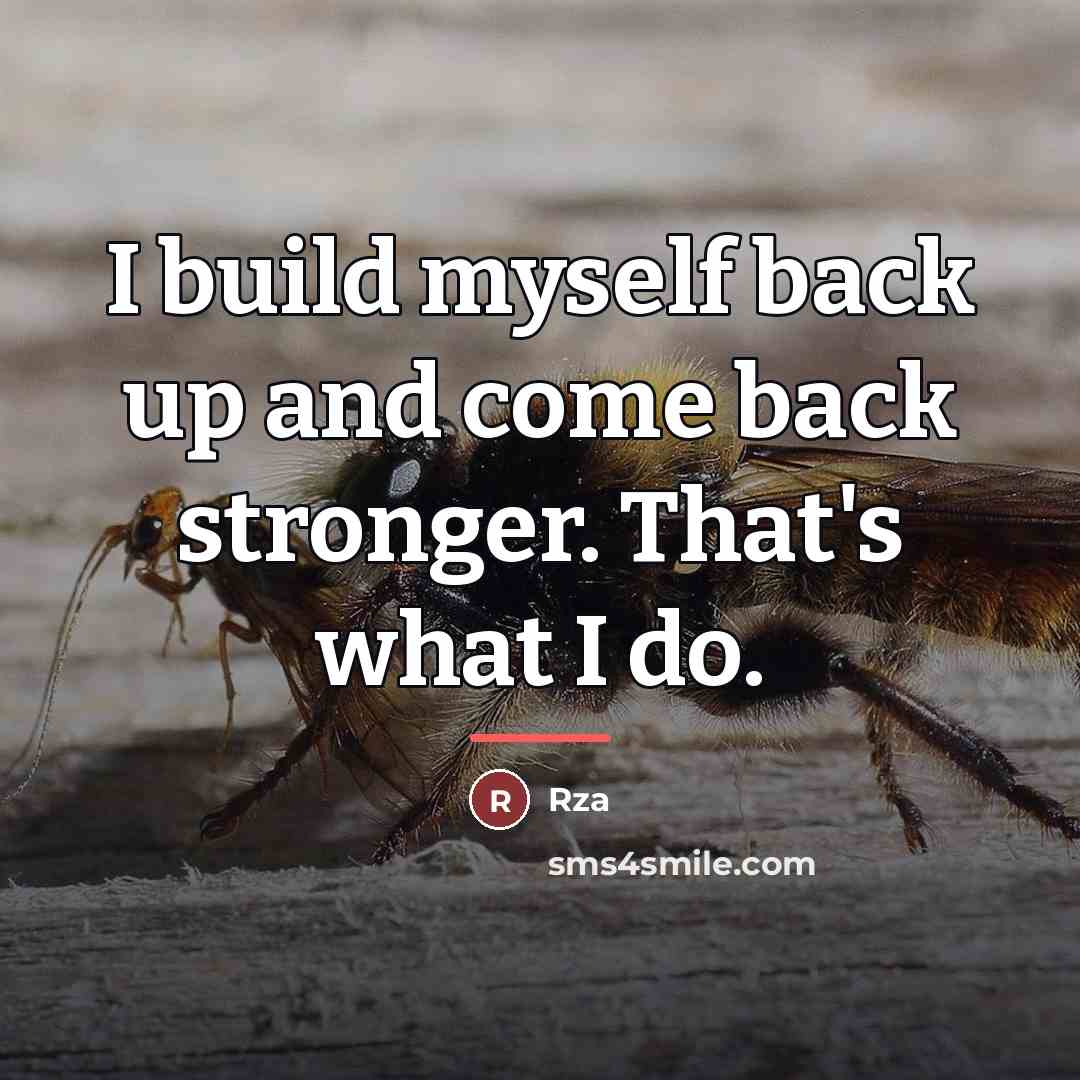 “I build myself back up and come back stronger. That's…” quote by RZA