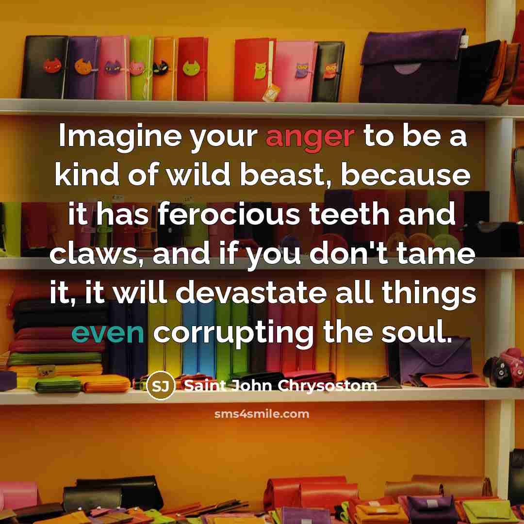 “Imagine your anger to be a kind of wild beast,…” quote by Saint John Chrysostom