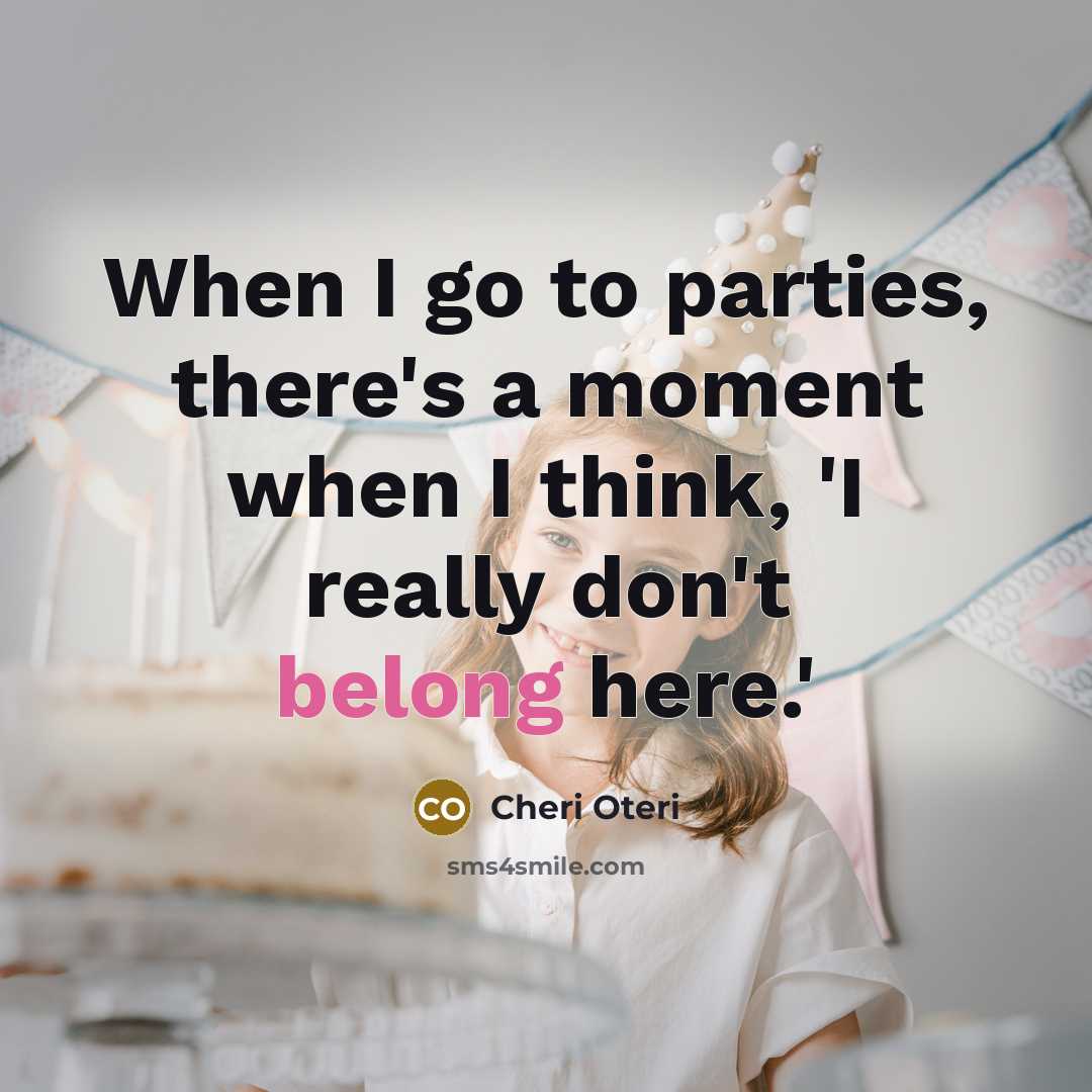 “When I go to parties, there's a moment when I…” quote by Cheri Oteri