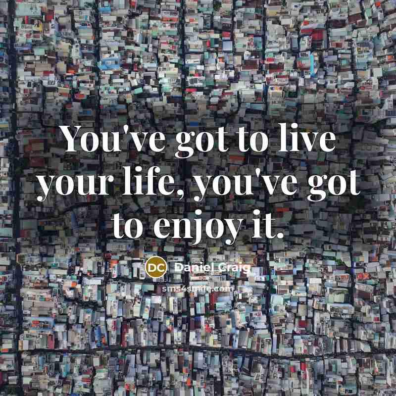 “You've got to live your life, you've got to enjoy…” quote by Daniel Craig