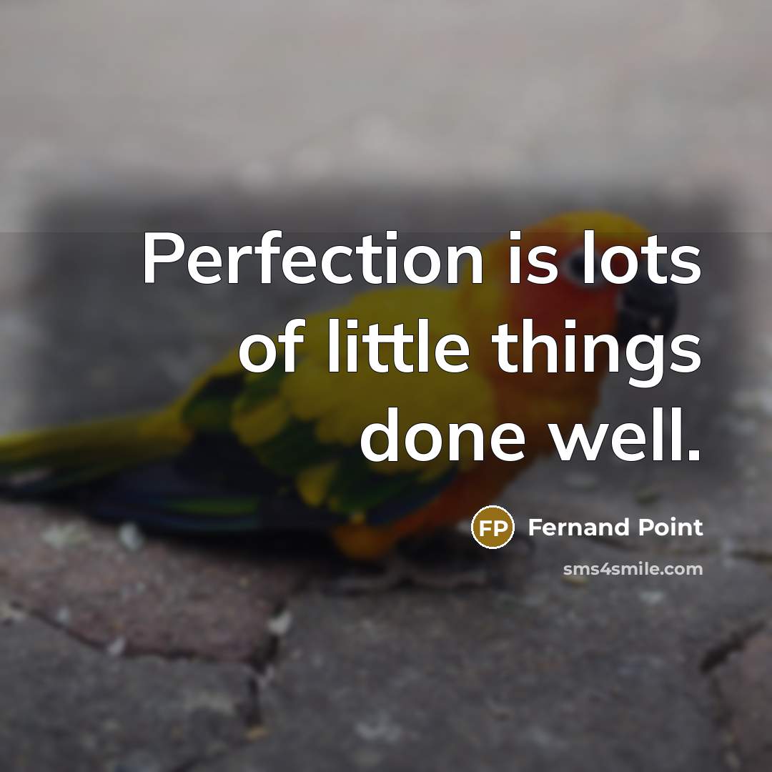 “Perfection is lots of little things done well.…” quote by Fernand Point