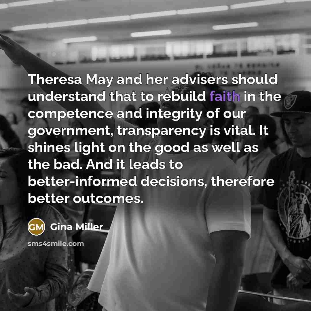 “Theresa May and her advisers should understand that to rebuild…” quote by Gina Miller