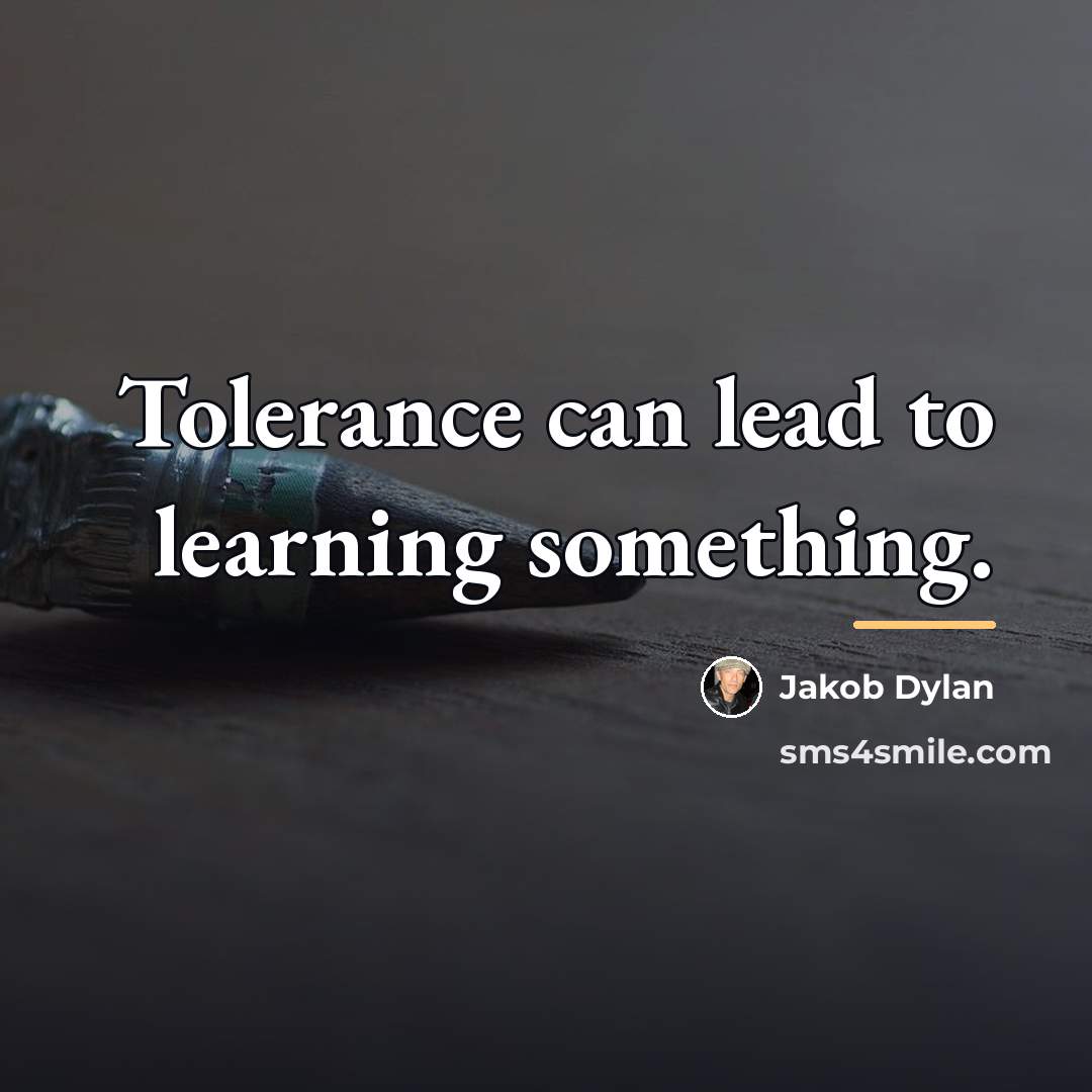 “Tolerance can lead to learning something.…” quote by Jakob Dylan