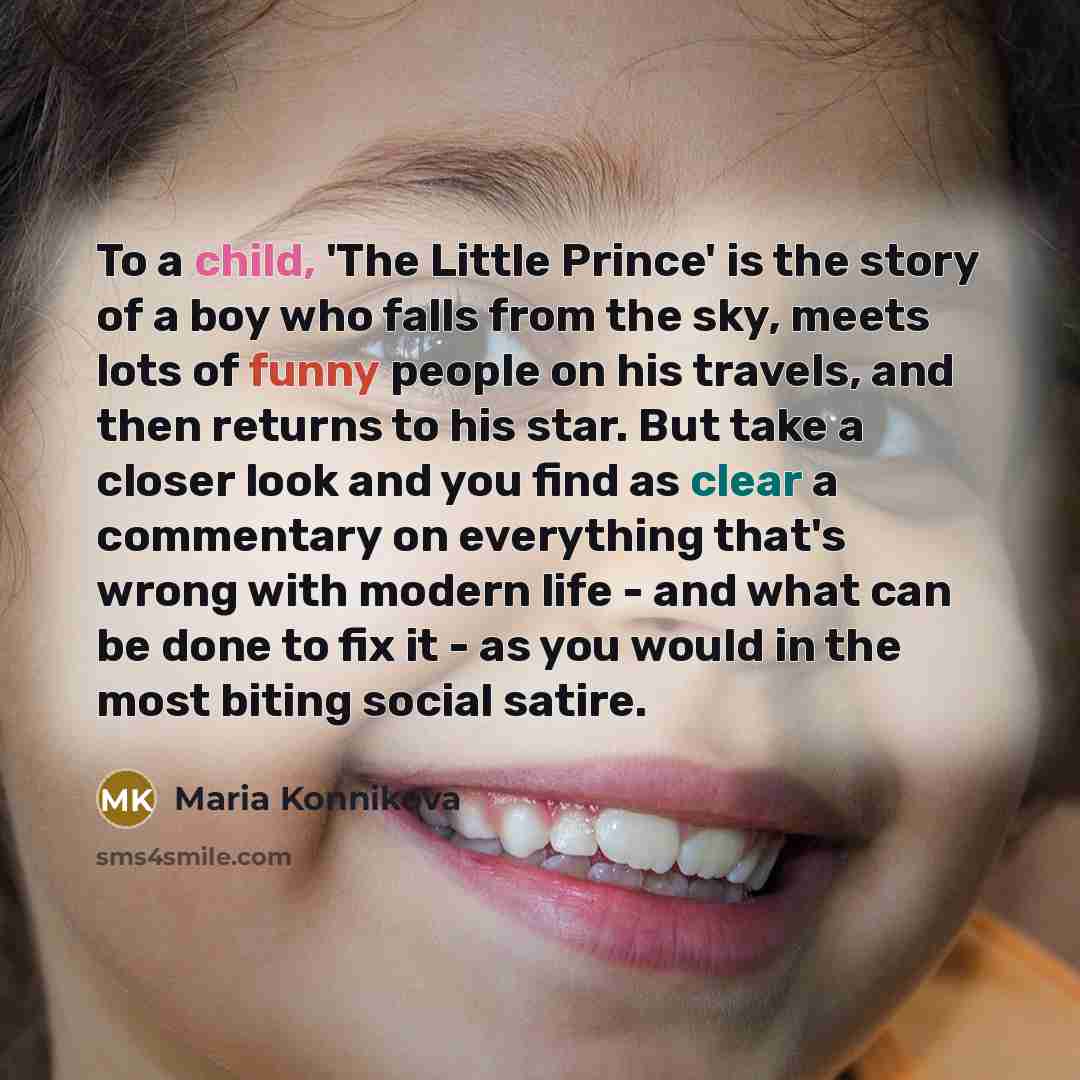 “To a child, 'The Little Prince' is the story of…” quote by Maria Konnikova
