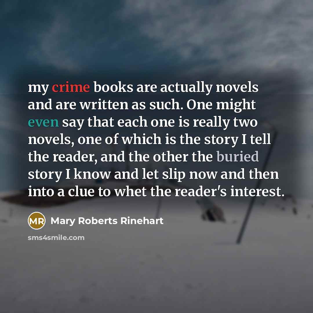 “my crime books are actually novels and are written as…” quote by Mary Roberts Rinehart