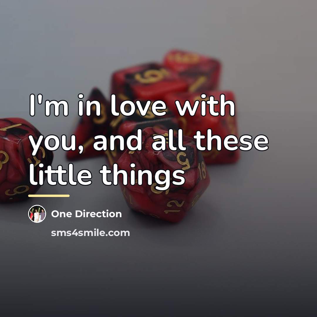 “I'm in love with you, and all these little things…” quote by One Direction