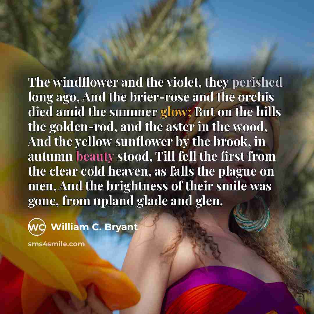 “The windflower and the violet, they perished long ago, And…” quote by William C. Bryant