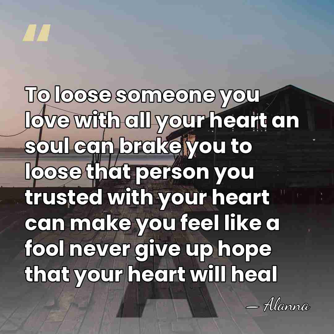 To loose someone you love with all your heart an soul can&hellip; - Alanna