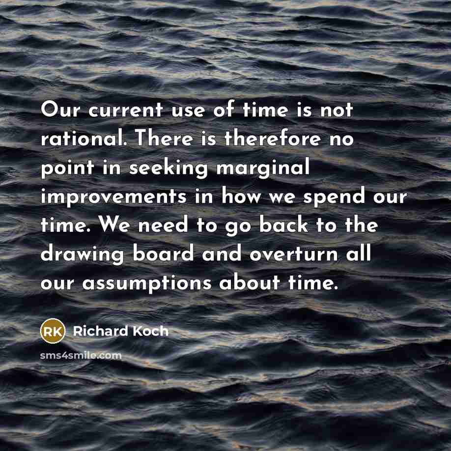 “Our current use of time is not rational. There is…” quote by Richard Koch
