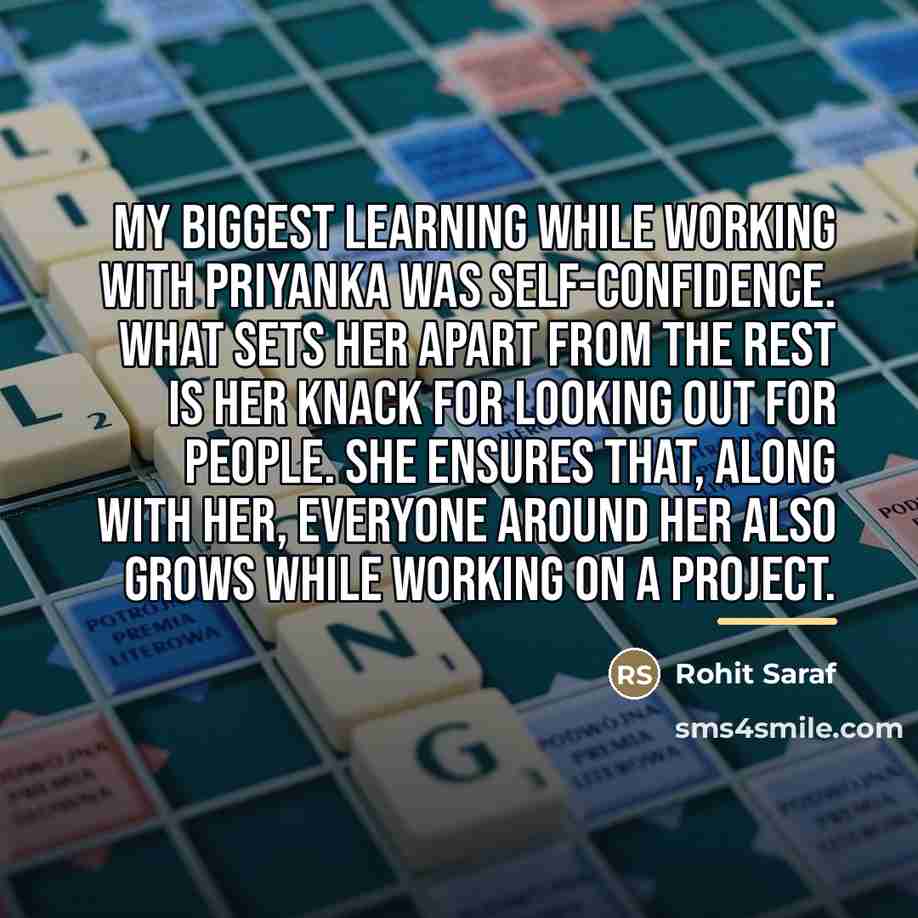 “My biggest learning while working with Priyanka was self-confidence. What…” quote by Rohit Saraf