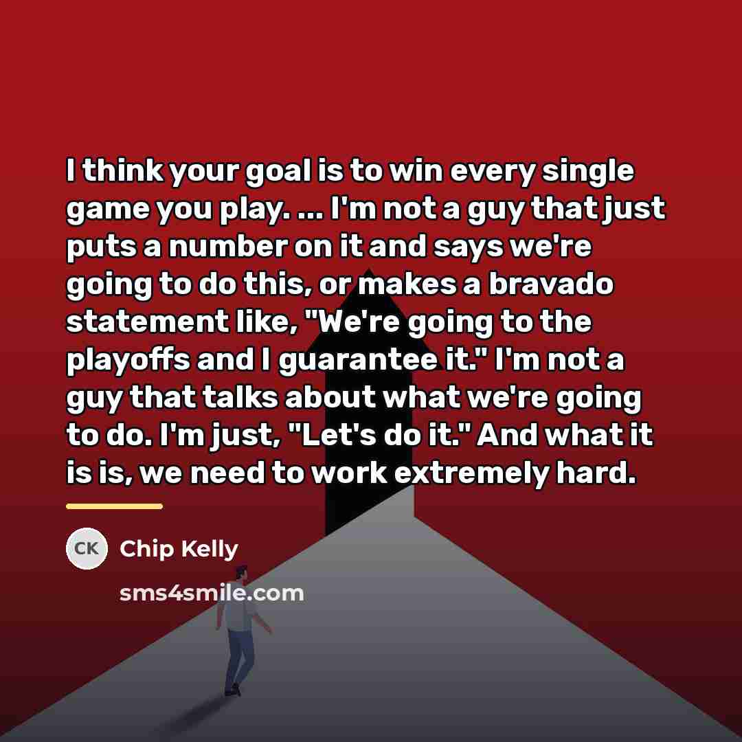 “I think your goal is to win every single game…” quote by Chip Kelly