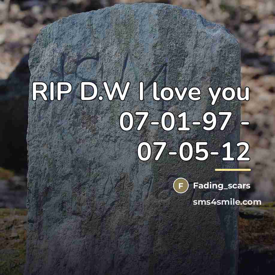 “RIP D.W I love you 07-01-97 - 07-05-12…” quote by Fading_scars