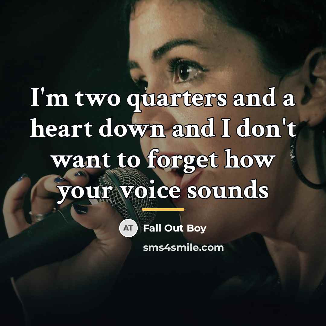 “I'm two quarters and a heart down and I don't…” quote by Fall Out Boy