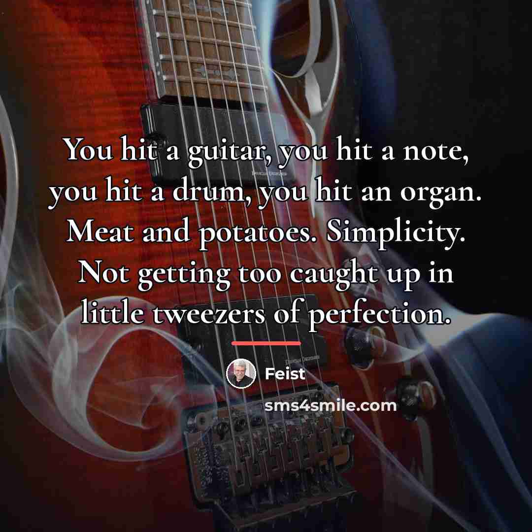 “You hit a guitar, you hit a note, you hit…” quote by Feist