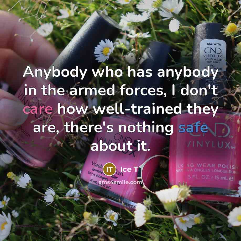 “Anybody who has anybody in the armed forces, I don't…” quote by Ice T
