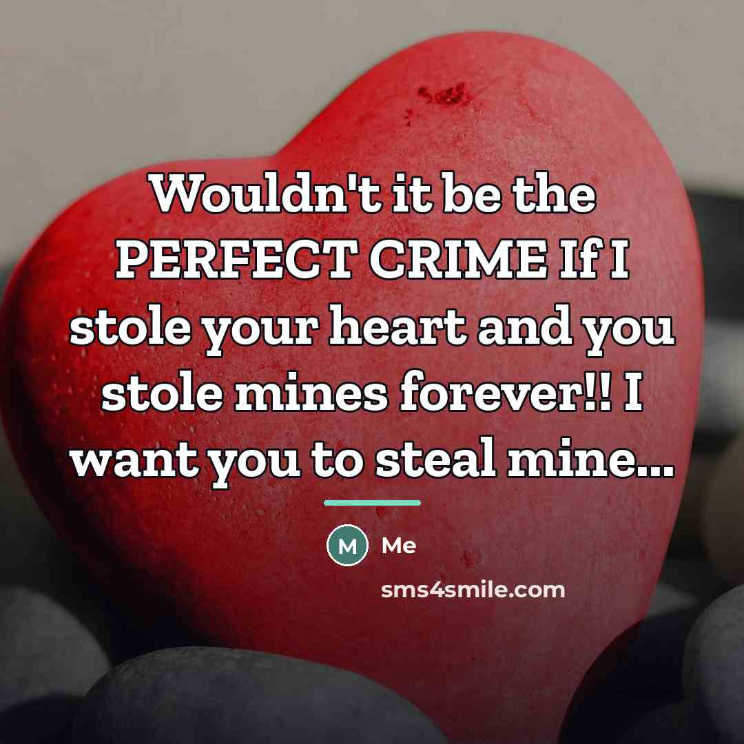 “Wouldn't it be the PERFECT CRIME If I stole your…” quote by Me
