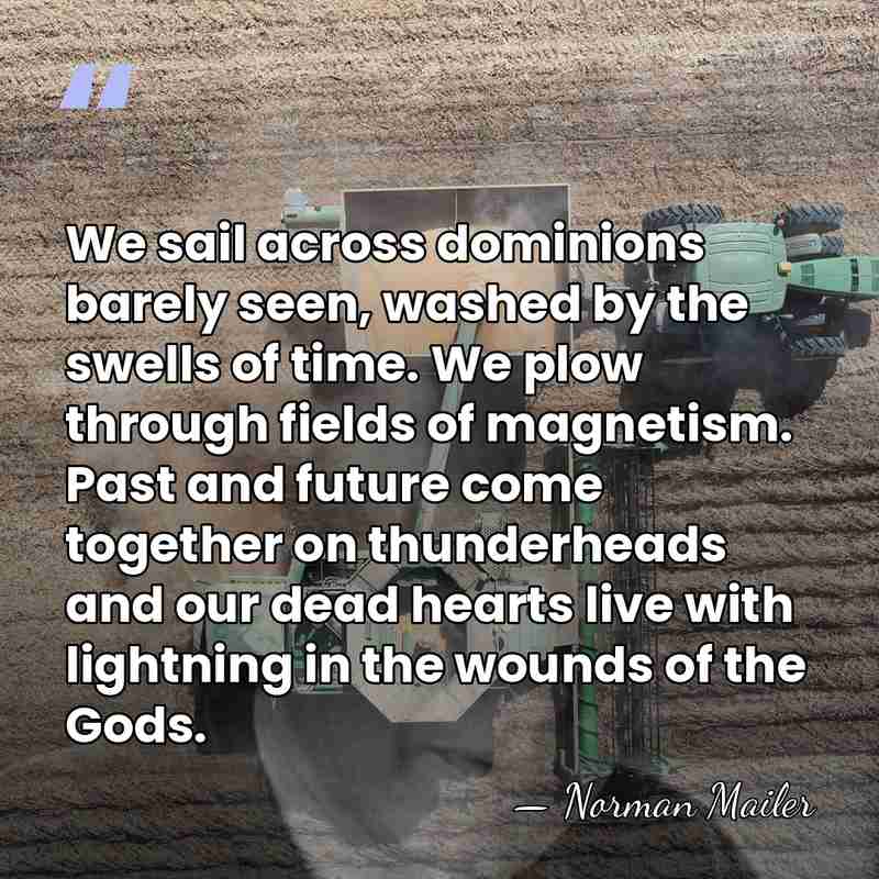We sail across dominions barely seen, washed by the swells of time.&hellip; - Norman Mailer