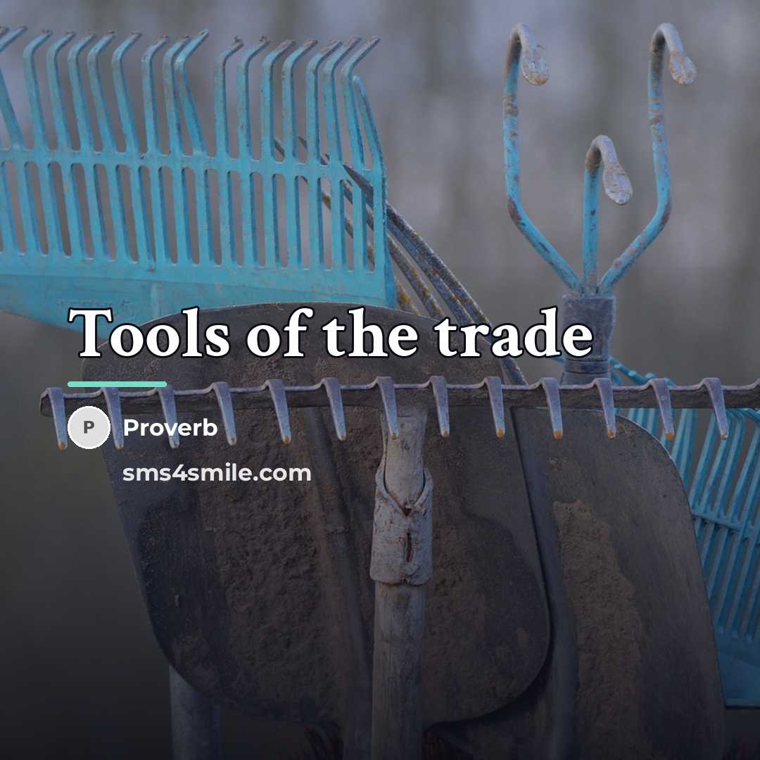 “Tools of the trade…” quote by Proverb