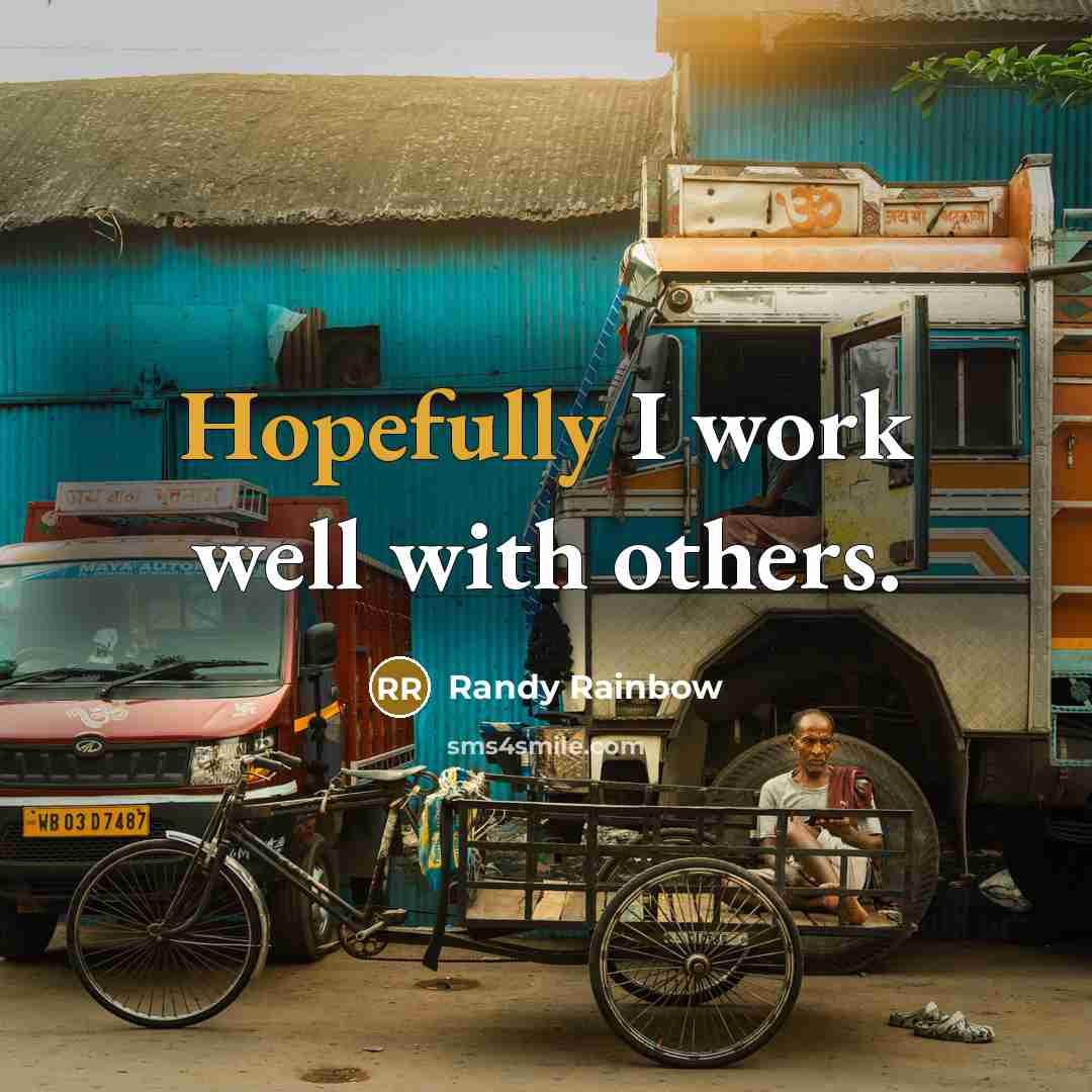 “Hopefully I work well with others.” quote by Randy Rainbow