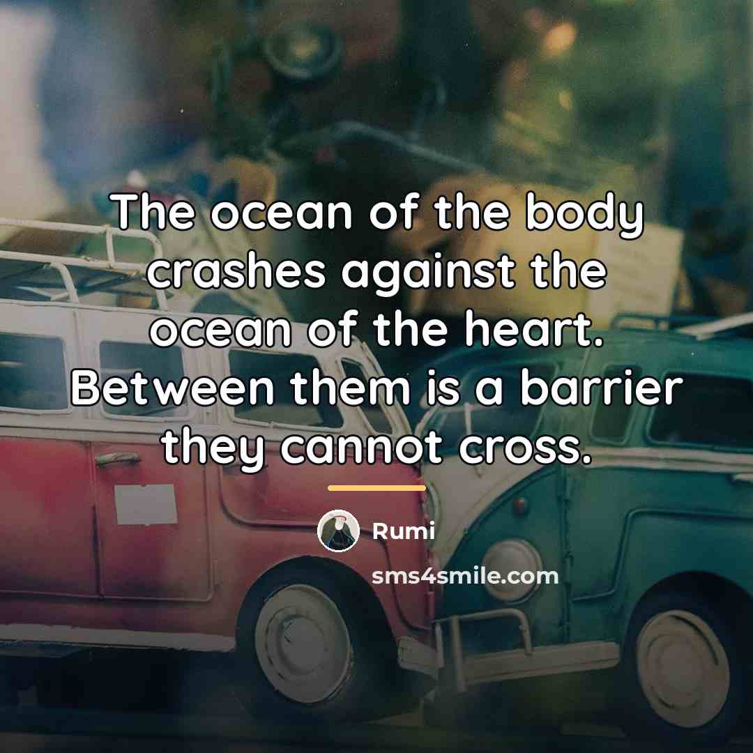“The ocean of the body crashes against the ocean of…” quote by Rumi