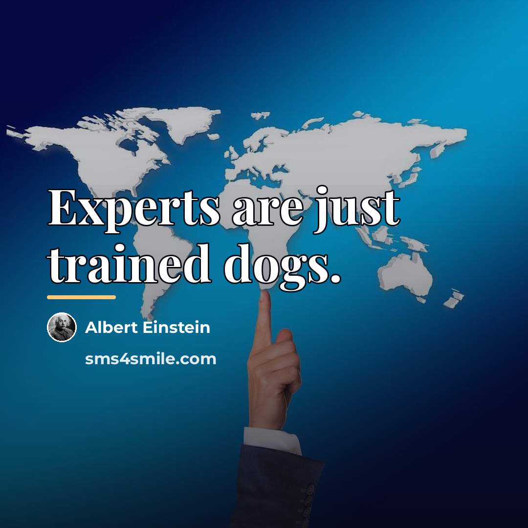 “Experts are just trained dogs.…” quote by Albert Einstein