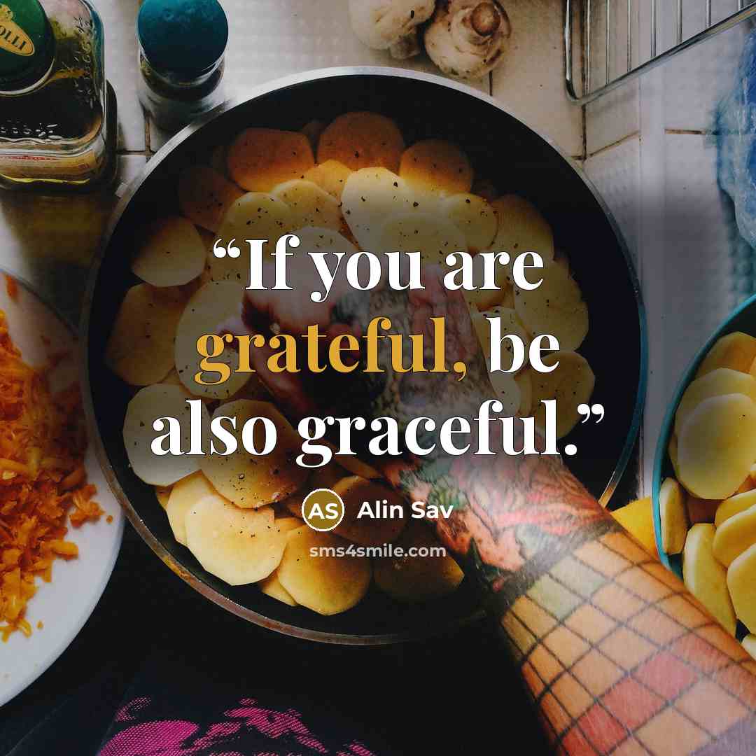 “If you are grateful, be also graceful.” quote by Alin Sav
