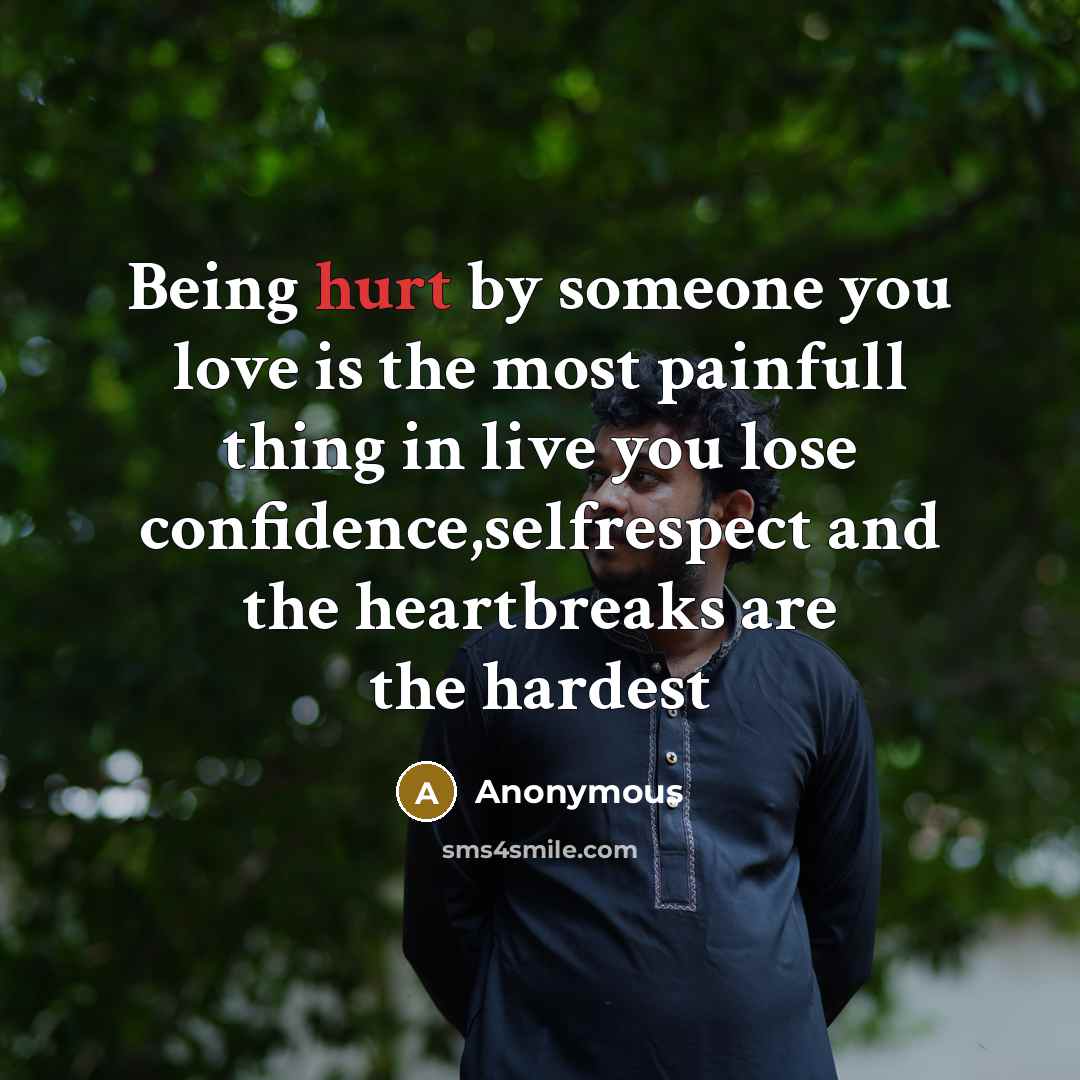 “Being hurt by someone you love is the most painfull…” quote by Anonymous
