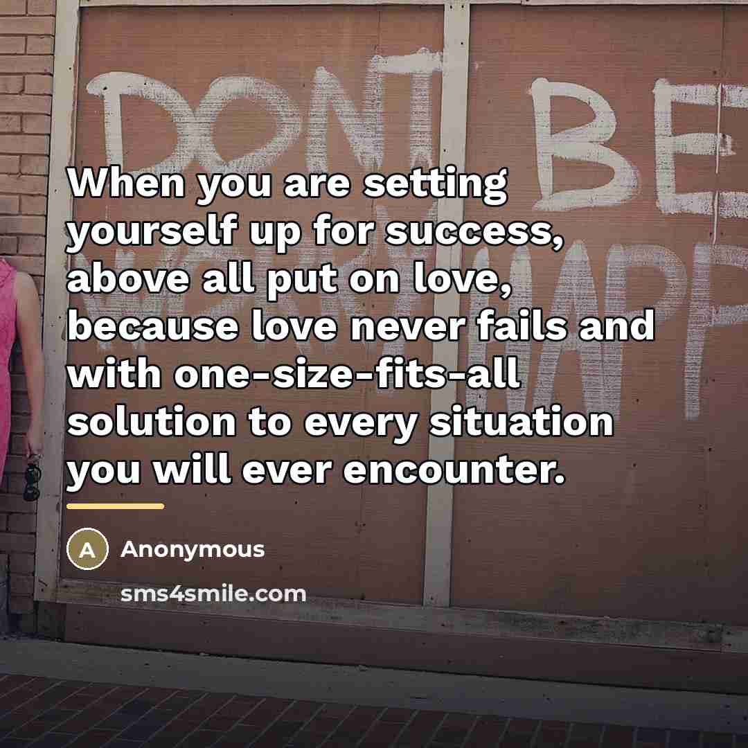 “When you are setting yourself up for success, above all…” quote by Joo Lian Carter