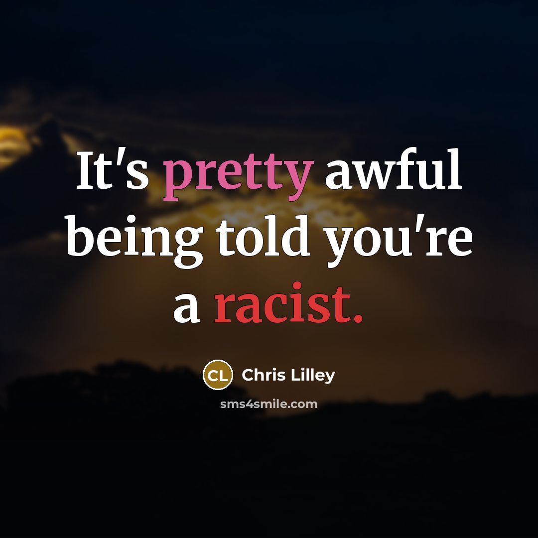 “It's pretty awful being told you're a racist.…” quote by Chris Lilley