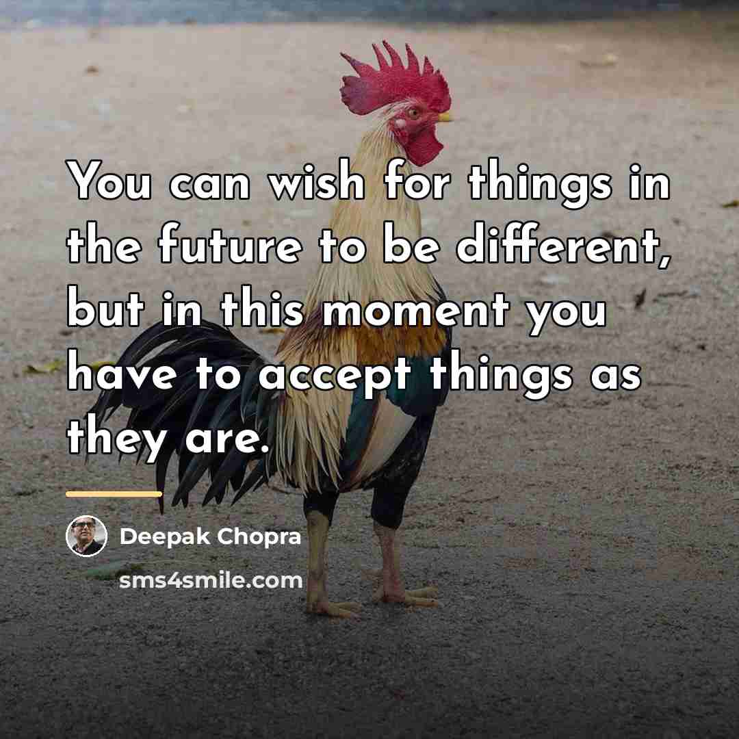 “You can wish for things in the future to be…” quote by Deepak Chopra