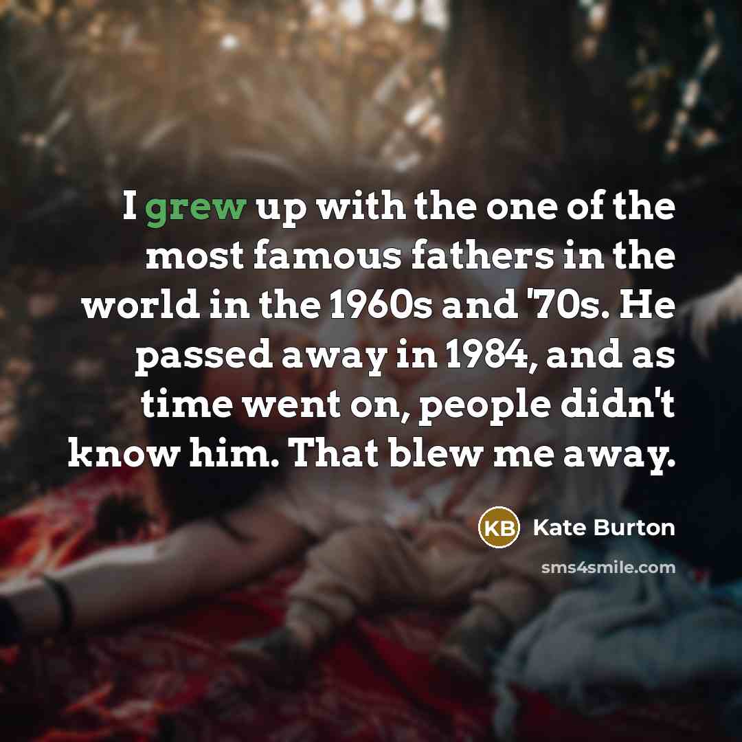 “I grew up with the one of the most famous…” quote by Kate Burton