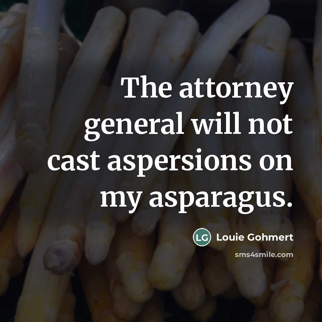 “The attorney general will not cast aspersions on my asparagus.…” quote by Louie Gohmert