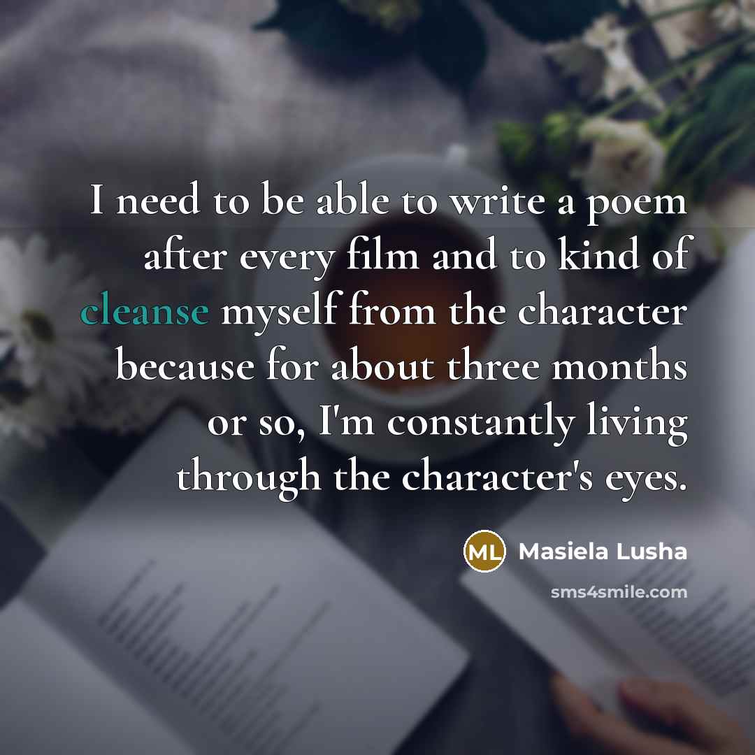 “I need to be able to write a poem after…” quote by Masiela Lusha