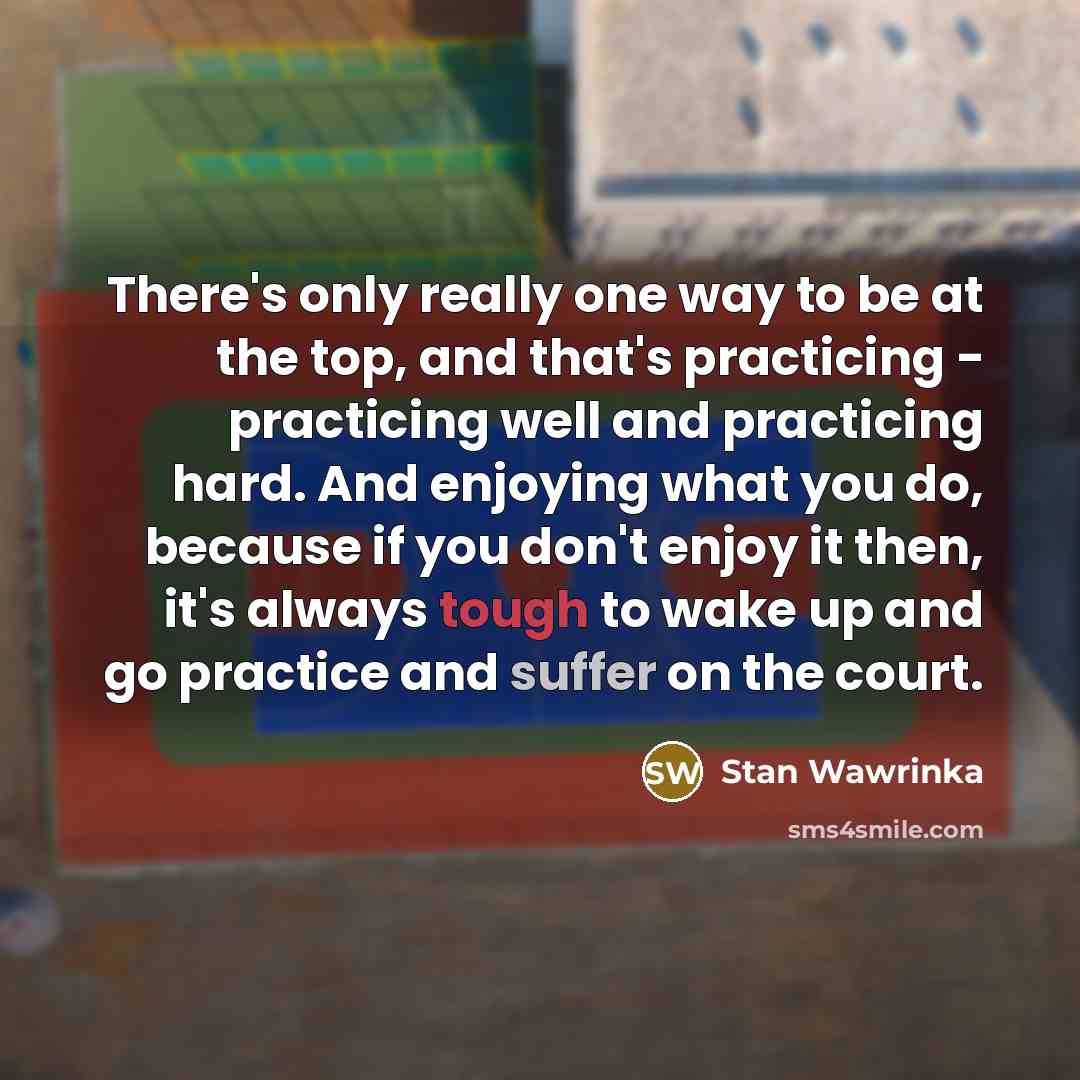 “There's only really one way to be at the top,…” quote by Stan Wawrinka