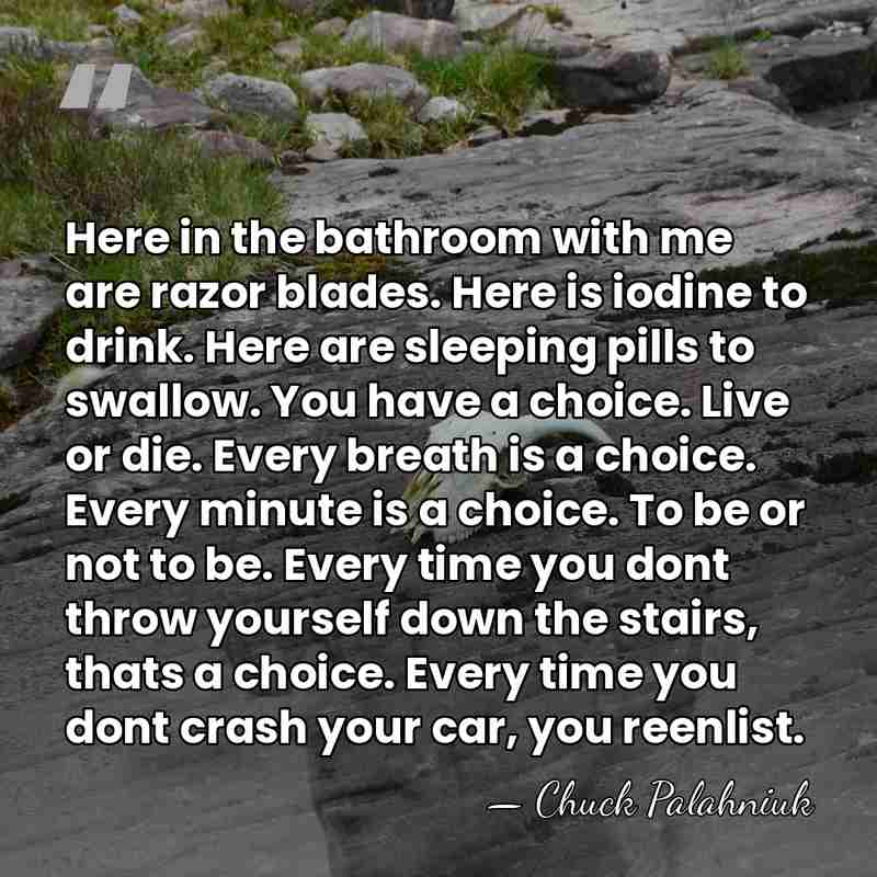 Here in the bathroom with me are razor blades. Here is iodine&hellip; - Chuck Palahniuk