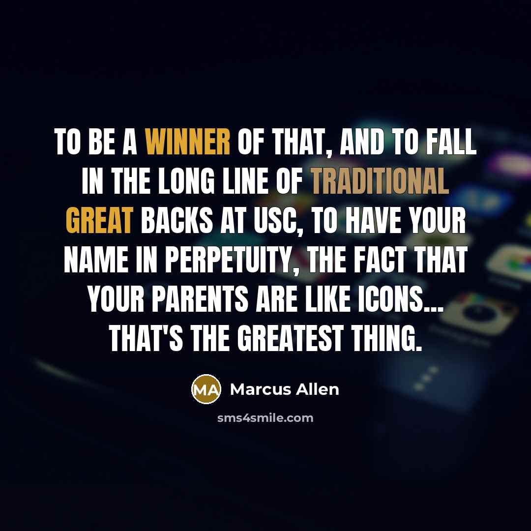 “To be a winner of that, and to fall in…” quote by Marcus Allen