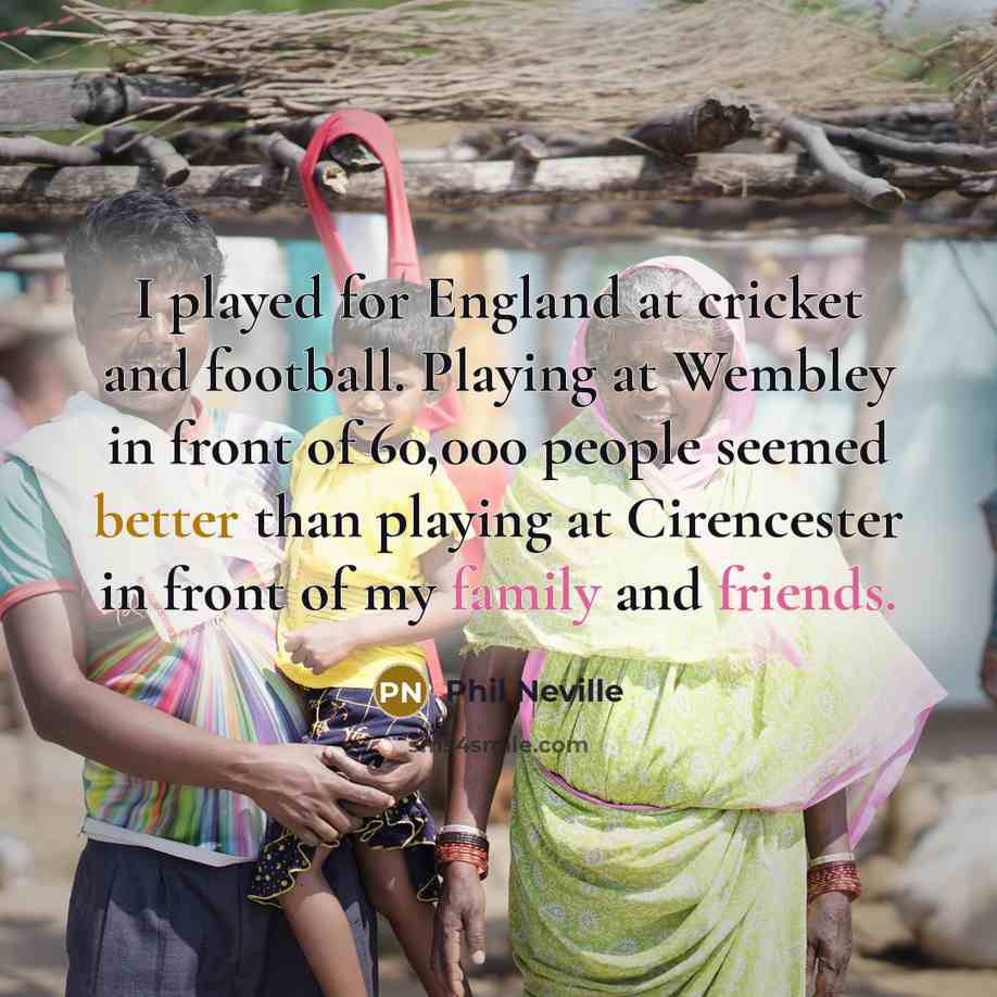 “I played for England at cricket and football. Playing at…” quote by Phil Neville