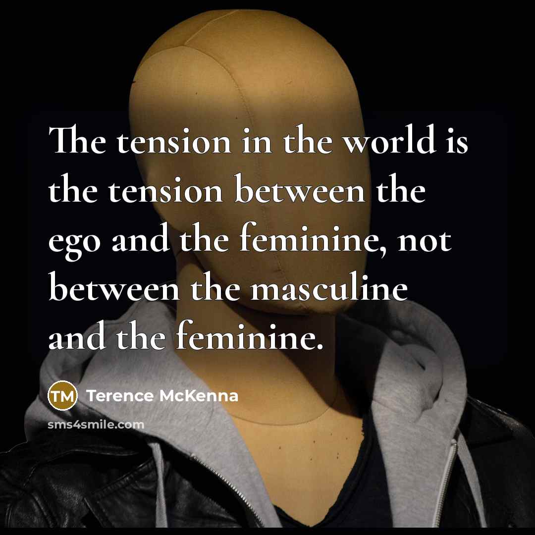“The tension in the world is the tension between the…” quote by Terence McKenna