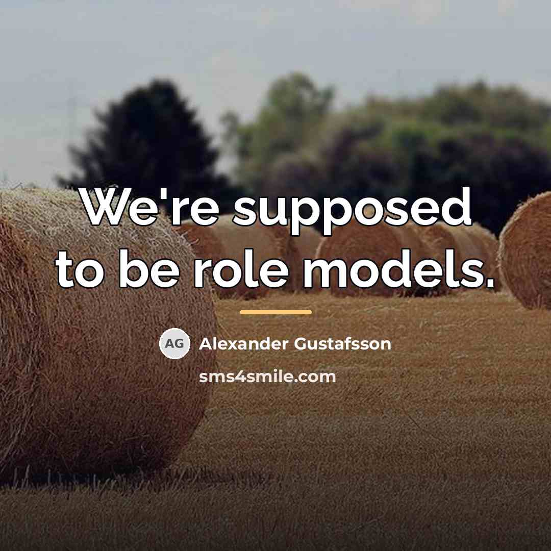 “We're supposed to be role models.…” quote by Alexander Gustafsson