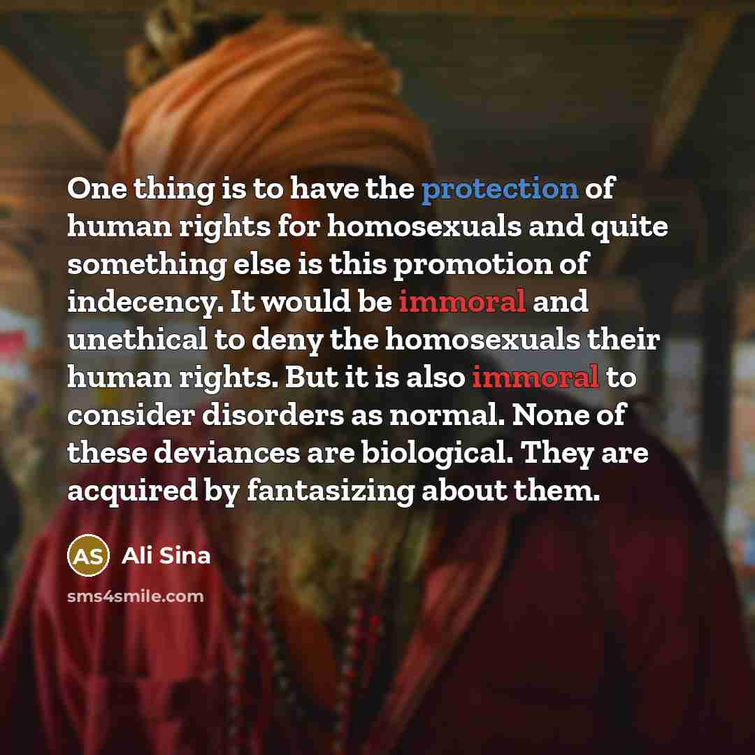 “One thing is to have the protection of human rights…” quote by Ali Sina