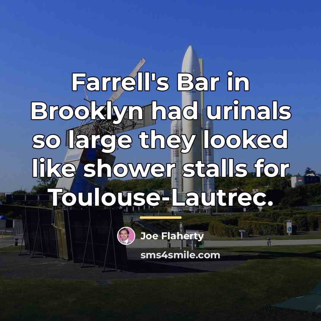 “Farrell's Bar in Brooklyn had urinals so large they looked…” quote by Joe Flaherty