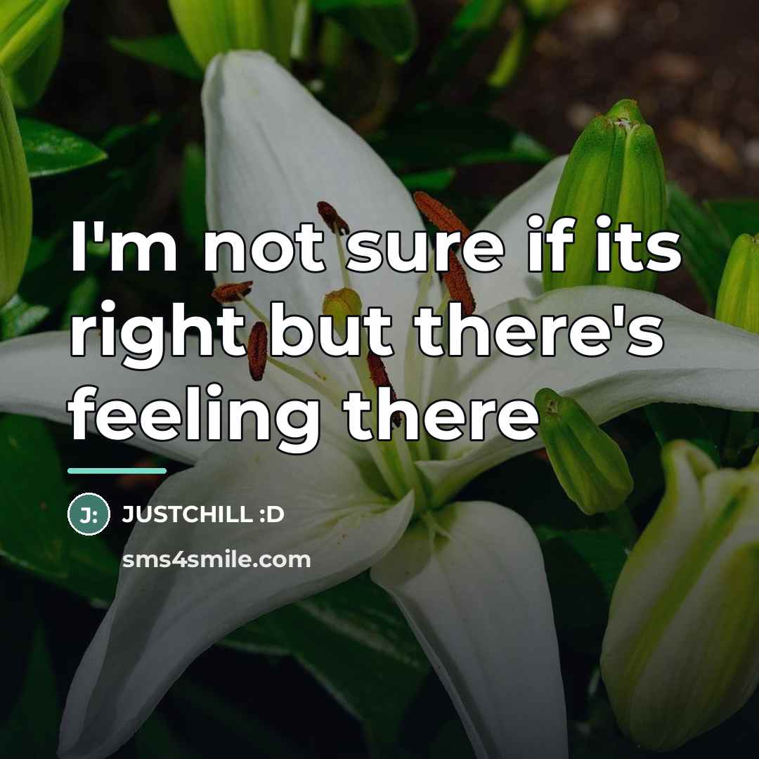 “I'm not sure if its right but there's feeling there…” quote by Anonymous