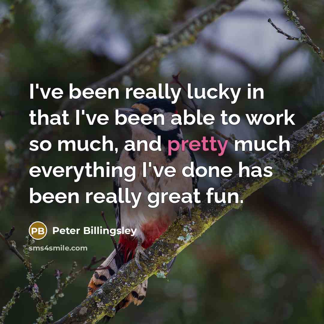 “I've been really lucky in that I've been able to…” quote by Peter Billingsley