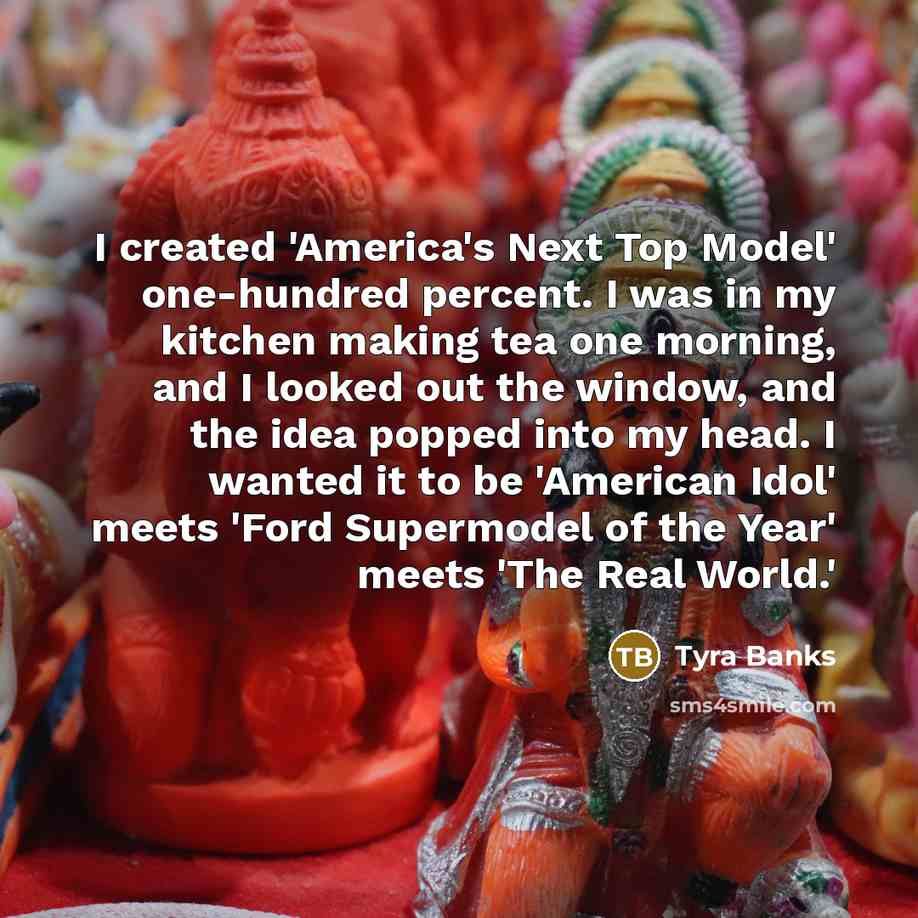 “I created 'America's Next Top Model' one-hundred percent. I was…” quote by Tyra Banks