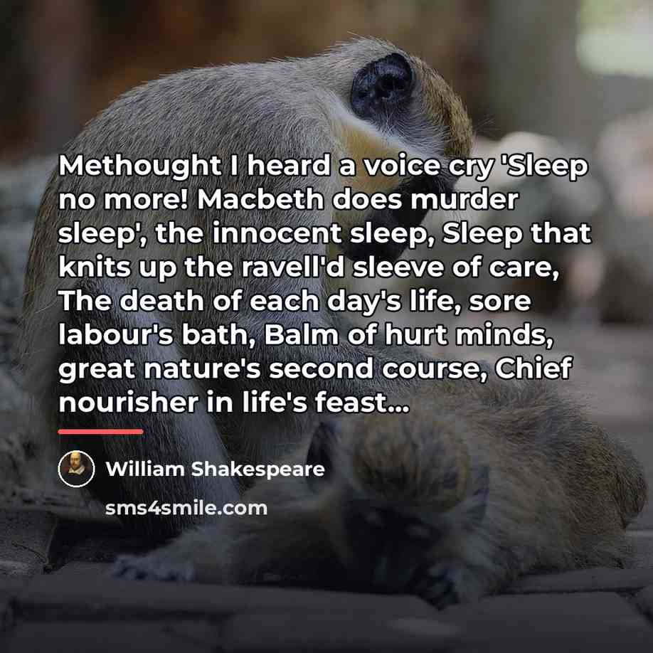 “Methought I heard a voice cry 'Sleep no more! Macbeth…” quote by William Shakespeare